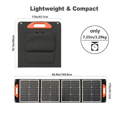 19V 5.3A Panneaux solaires pliants portables MSDS Panneaux solaires pliants pour le camping