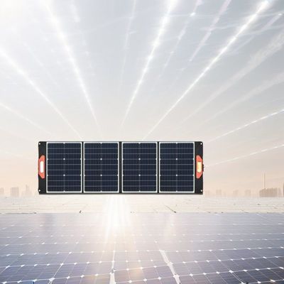 Pieds réglables Panneau solaire pliable noir de 200 W pour recharger une batterie de 12 V en camping