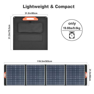 Chargeur de panneau solaire professionnel de 400 W Panneau solaire portable pliable avec USB