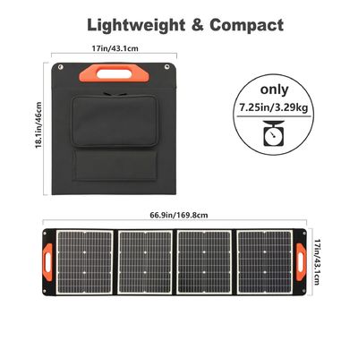 Panneau solaire au silicium monocristallin 100W 200W Cellules photovoltaïques Module Portable Panneau solaire pliable