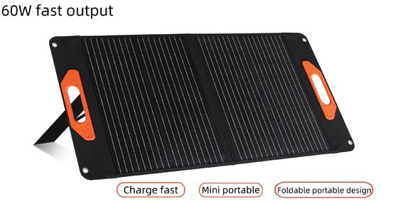 UB-60 Panneau solaire portable pliable flexible noir 60W pour les voyages et les bateaux et les véhicules roulants
