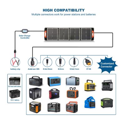 60W 100W 120W 200W 300W 400W Panneaux solaires au silicium monocristallin Noir et abordable