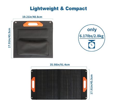 Petit panneau solaire mono de 60 W chargeur de panneau solaire pliable de 2,2 kg