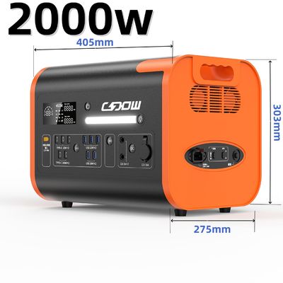 Générateur portable de stockage d'énergie de type prise entière de 2000 W pour la recharge USB et l'énergie solaire