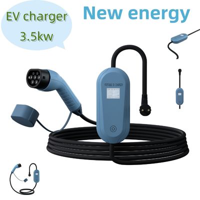 Station de recharge électrique portable bleue 3.5kw Chargeur électrique mobile pour l'utilisation sur la route