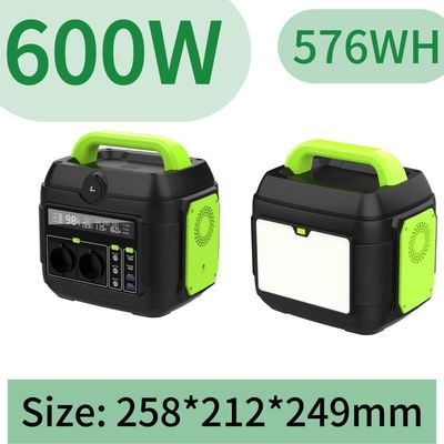 Générateur solaire portable de centrale électrique de 600 W avec lumière LED de 11 W et demande personnalisée