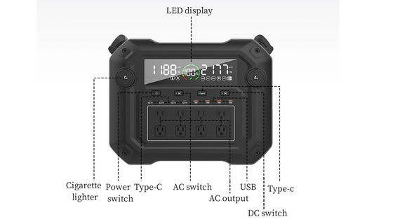 3600W Pure vague sinusoïdale centrale électrique portable LiFePO4 stockage d'énergie solaire BMS alimentation en batterie