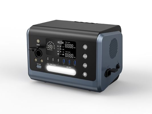 Station de batterie de stockage d'énergie solaire mobile de petite taille de 600 W avec sortie CC HT06 de 12 V/10 A