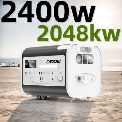 2400W2048wh Système de stockage d'énergie Station électrique portable Générateur solaire à recharge rapide 1500W sans fil 15W