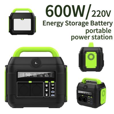 Banque d'alimentation portable multifonctionnelle de 500 W avec prise de courant alternatif de 600 W en option et consommation