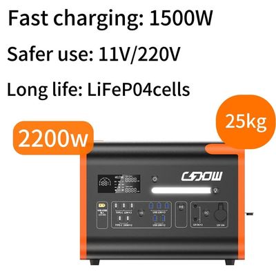 110V / 220V personnalisable Longueur d'onde sinusoïdale Station électrique Lifep04 Batterie Chargement rapide