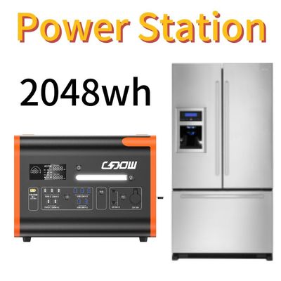 2048wh 2200W Station de stockage d'énergie solaire portable avec onduleur sinusoïdal pur