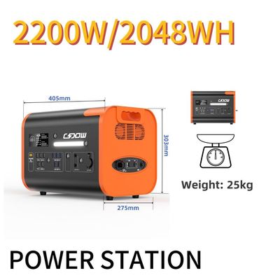 Station électrique portable certifiée CE de 2200 W pour l'extérieur et les situations d'urgence 110 V 220 V sortie CA