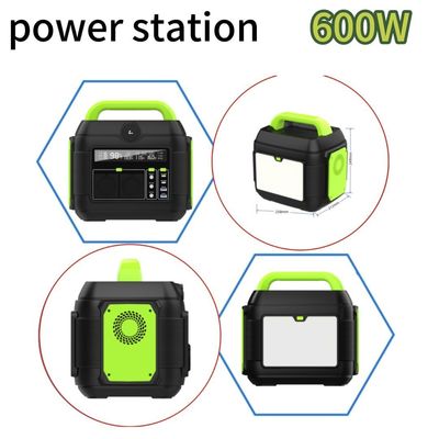 110V/220V Station électrique portable de support avec sortie 600W/1500W et sortie CC 12-13V 10A
