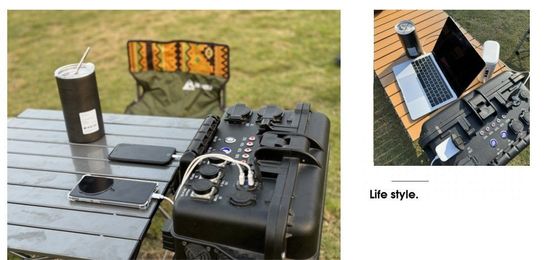 Courant de sortie CA 15A Max 6000W Chargeur USB extérieur pour les voyages, le camping et les urgences
