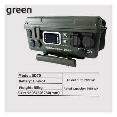 Socket de sortie CA EU/Jp/Us/Za/UK/Au Centrale électrique portable de 7000 W pour une charge multi-scène