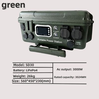 Camping extérieur Station électrique portable de grande capacité avec USB-C 45W et 3000W/3024wh