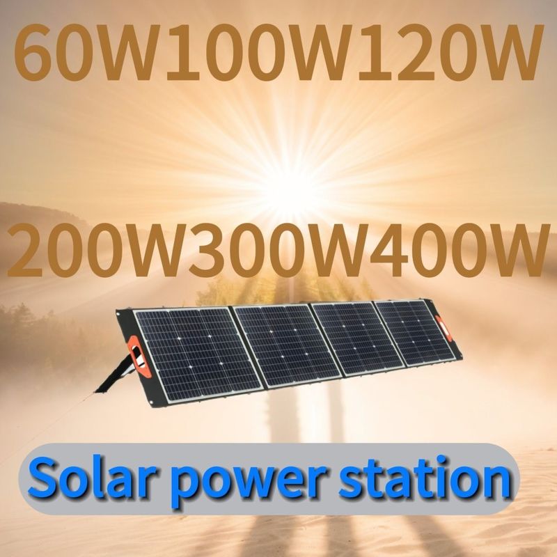 Panneau solaire flexible pliable imperméable à l'eau de 60 W avec sortie CC 17,5 V/3,4 A Chargeur USB