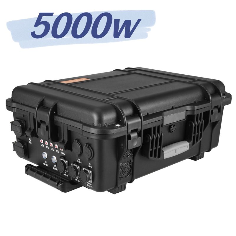220V Camping en extérieur LiFePO4 5000W Grande capacité centrale électrique portable avec chariot à roues