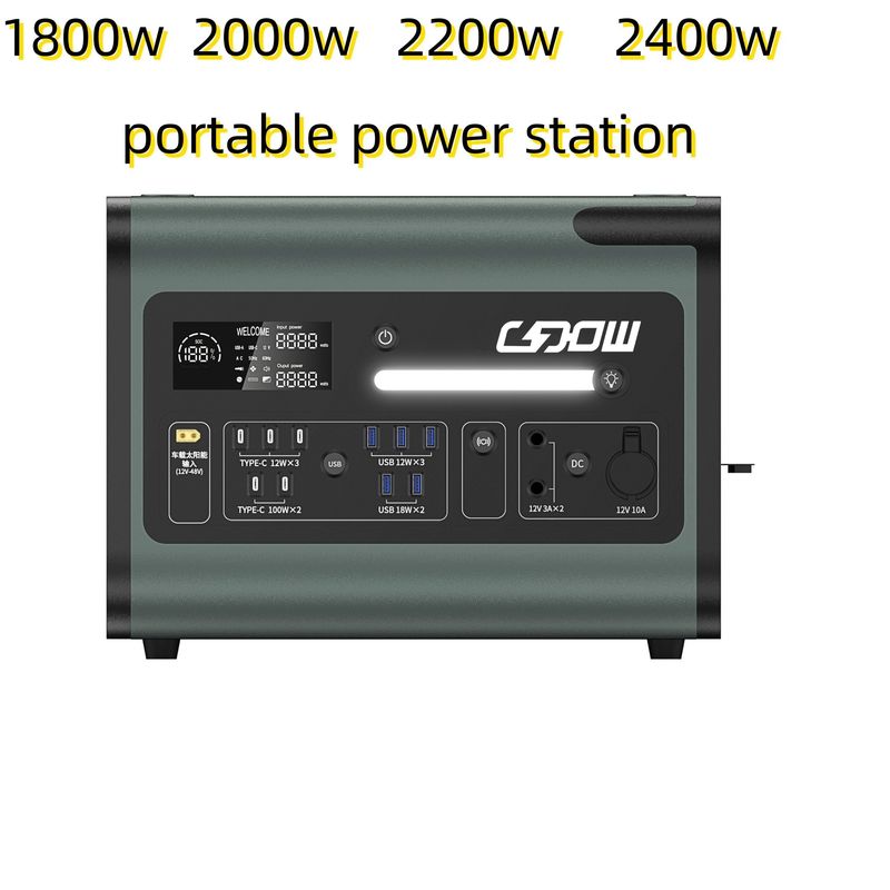 2048wh centrale solaire avec panneau d'onduleur et alimentation électrique portable de sortie CA 220V
