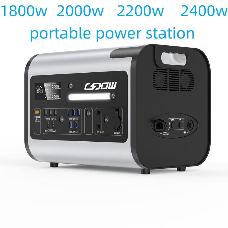 Appareil électrique d'urgence portable 2200W Stockage d'énergie pour les activités extérieures domestiques