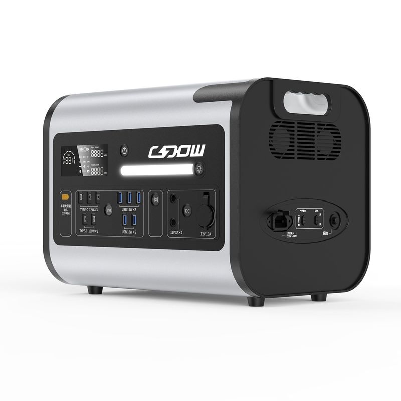 Invertisseur d'onde sinusoïdale pure 220V/2200W Système d'énergie solaire Station électrique pour camping en plein air