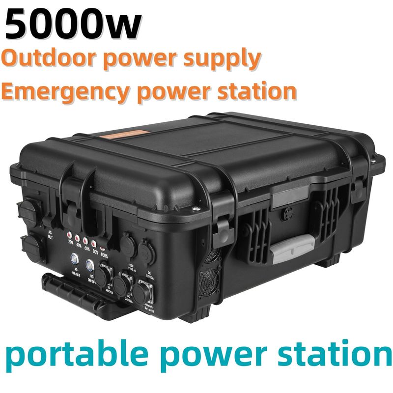 Station de recharge solaire extérieure mobile de 3000 W/4000 W/5000 W avec sortie maximale de 18 W USB/Type-C