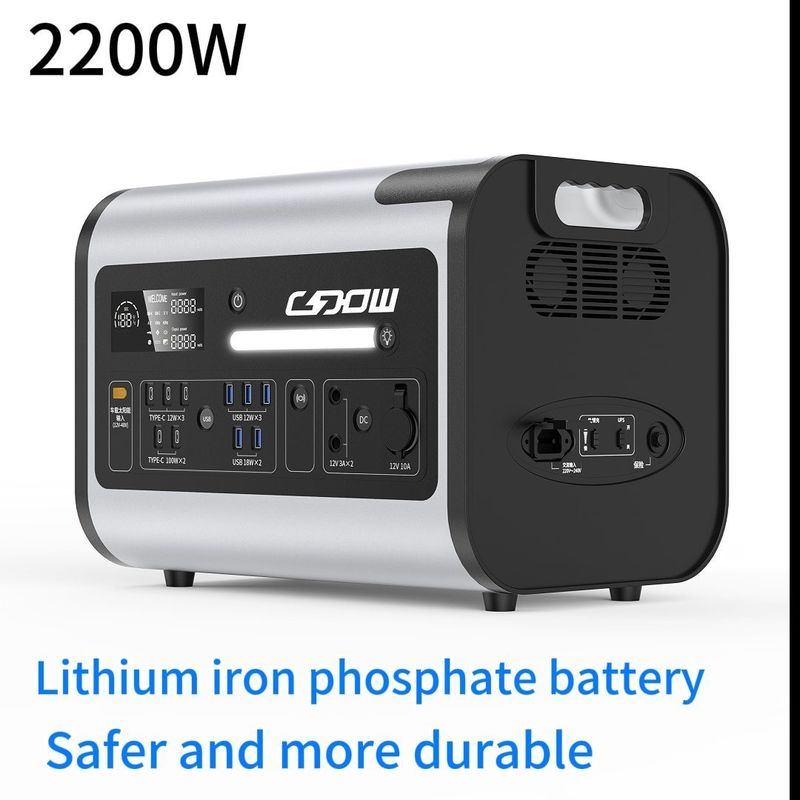 2048wh Capacité nominale de la centrale électrique extérieure pour la recharge photovoltaïque et la recharge sans fil
