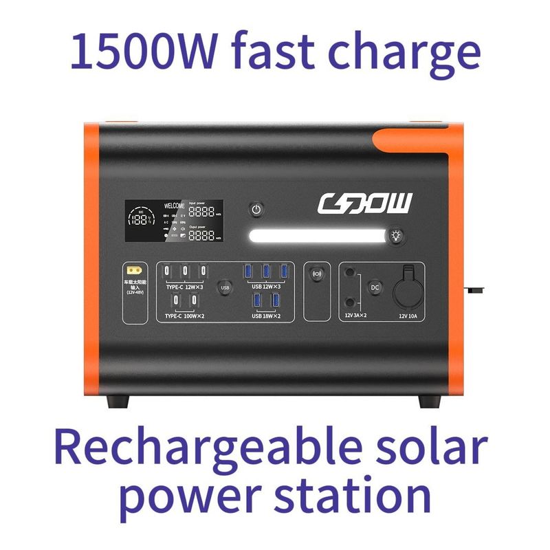 Générateur de batterie LiFePO4 portable de 2200W pour famille et urgences