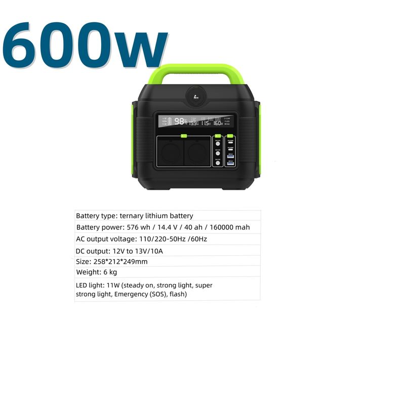 Station solaire portable de 600W pour une sauvegarde d'urgence en extérieur en Amérique du Sud Recyclable