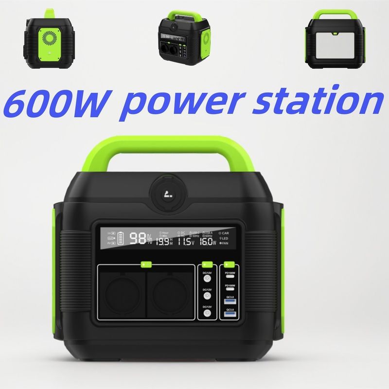 Générateur mobile portable recyclable de 600 W pour camping en plein air et stockage d'énergie solaire