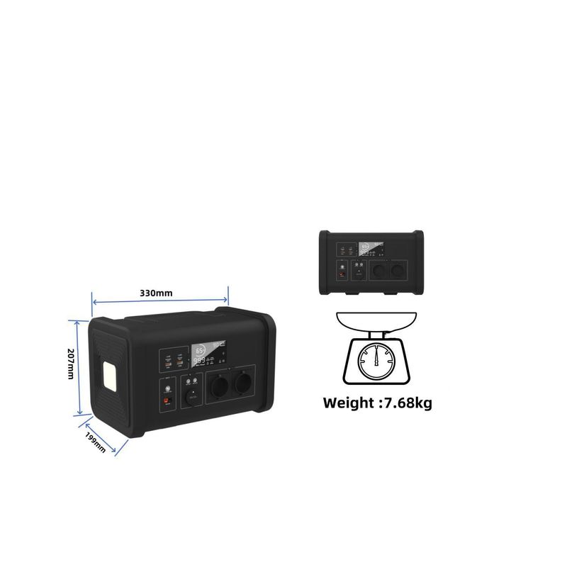 700W/537.6wh centrale électrique portable pour camping et source d'alimentation légère