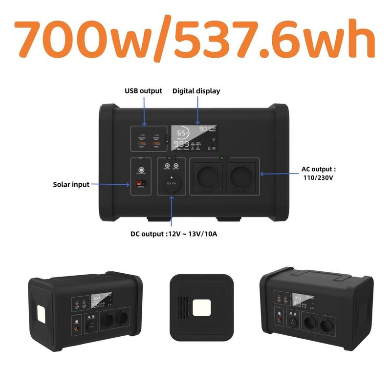 Générateur solaire hors réseau de 700 W à entrée solaire maximale de 18 V/6 A pour centrale solaire portable