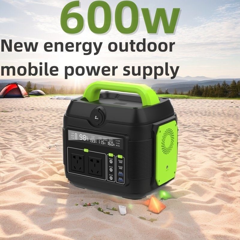 Centrale électrique de camping portable 600W Générateur solaire avec prise de courant alternatif 258*212*249mm