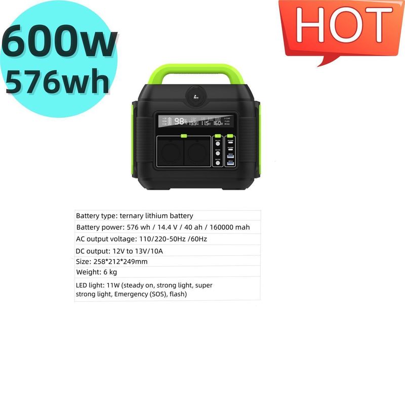 Couleur personnalisable S6 600W Station solaire portable silencieuse pour activités en plein air