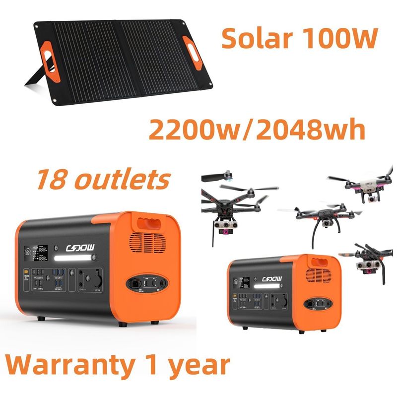 Station électrique mobile d'urgence RV 2048wh Générateur solaire portable pour la maison