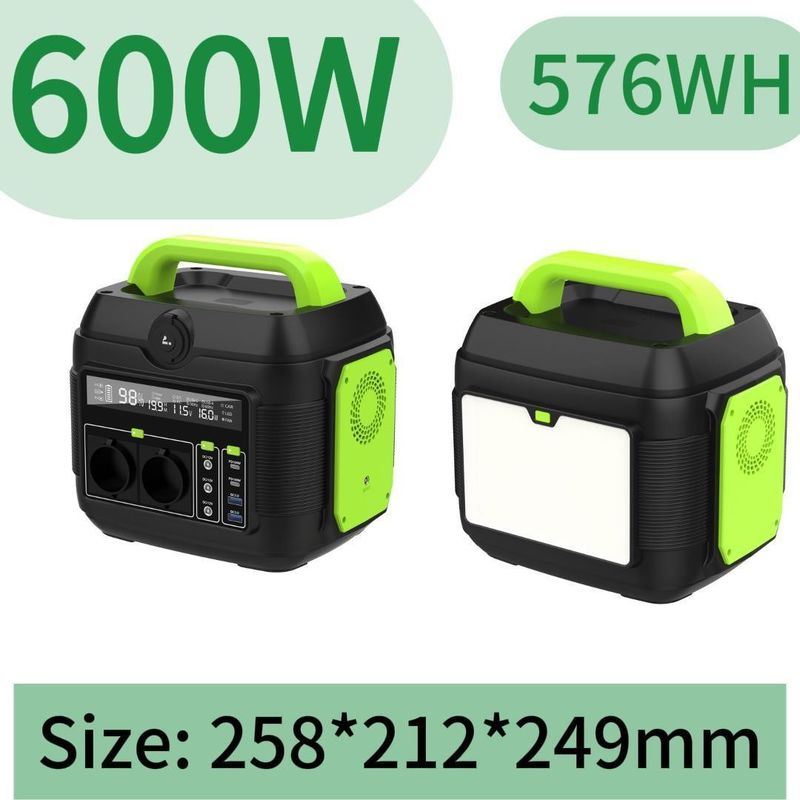 Générateur solaire portable de centrale électrique de 600 W avec lumière LED de 11 W et demande personnalisée