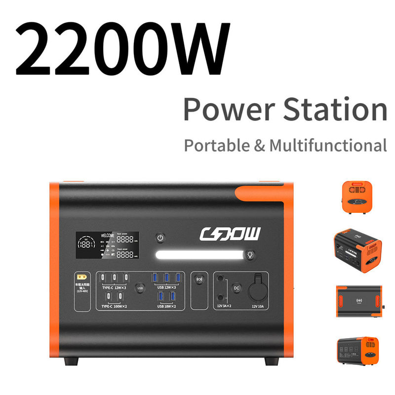2200W batterie de secours portable centrale solaire pour les situations d'urgence extérieures