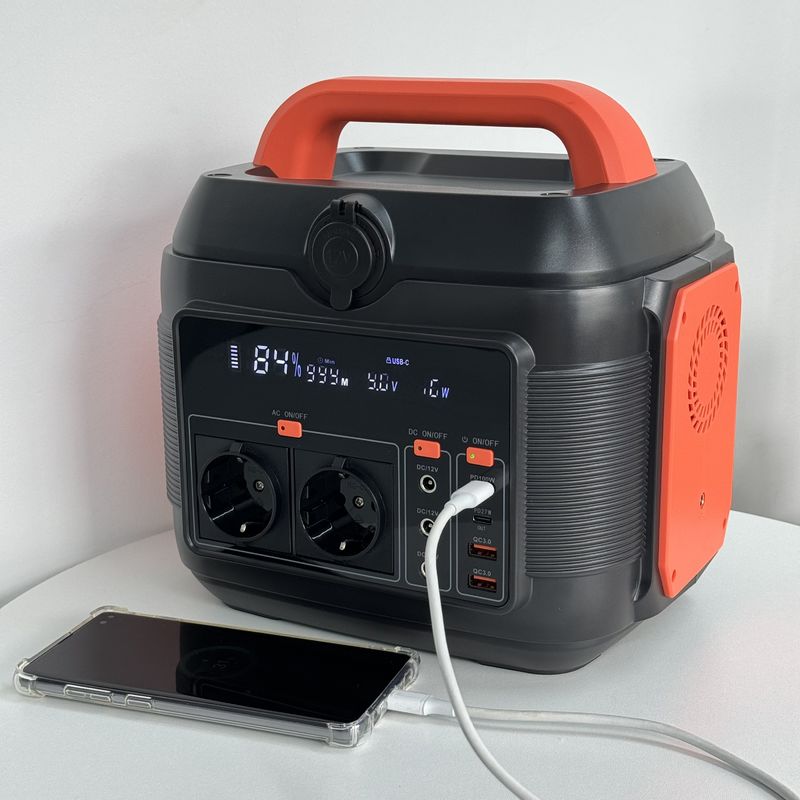 600 W de puissance mobile portable 6 kg orange noir puissance de stockage d'énergie d'urgence extérieure intérieure