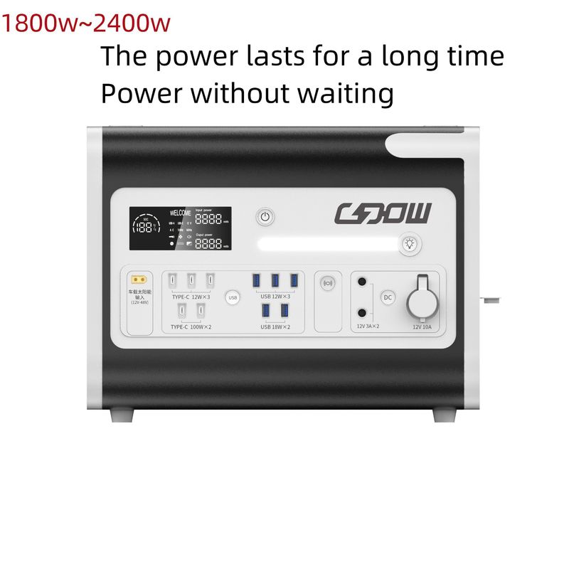 LiFePO4 Générateur de centrale solaire mobile 2200W pour système d'énergie extérieur et domestique