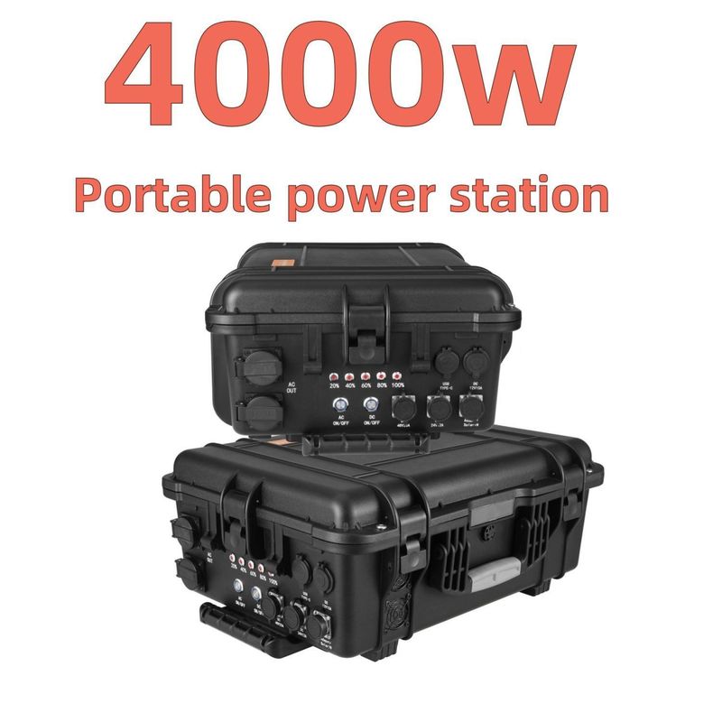 Mode de charge de l'adaptateur CA Couleur noire Générateur solaire 4000W pour centrale électrique d'urgence