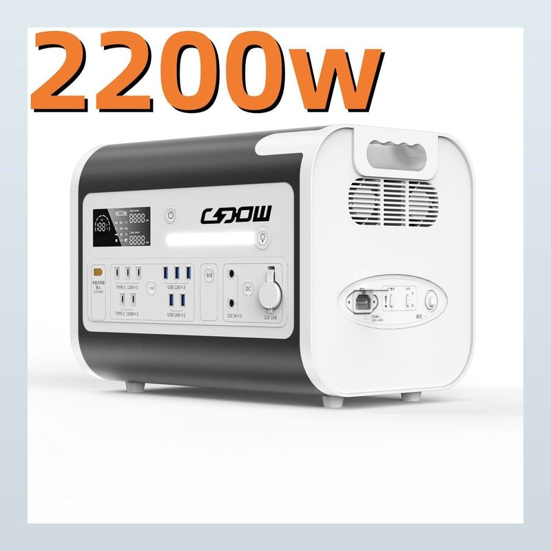 AT22 Station électrique portable extérieure avec sortie CA du panneau et batterie au lithium fer-phosphate