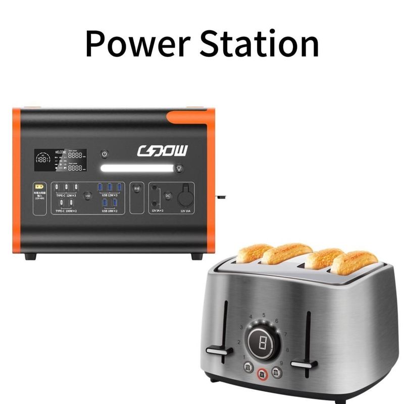 LiFePO4 2200W Générateur d'onduleur portable noir silencieux pour centrale électrique de camping en plein air