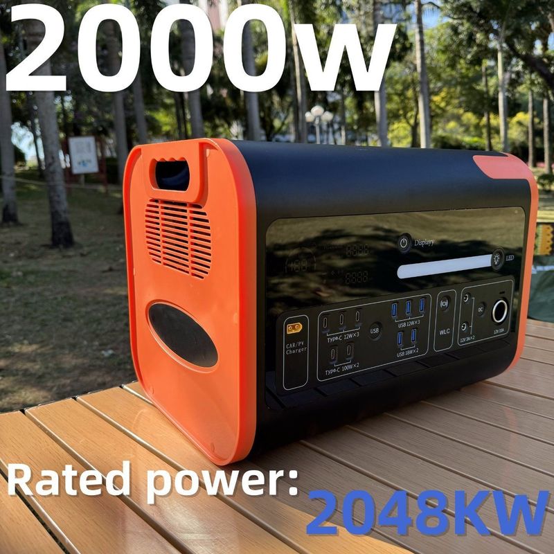 Stockage d'énergie de 2000 W/générateur portable avec charge solaire pour voiture Type AC DC USB Charge AT22