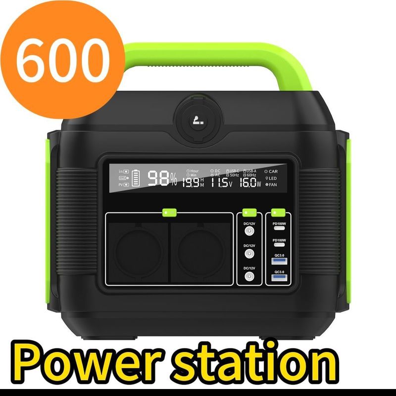 Station électrique portable de sortie de courant alternatif de 600 W Asie de l'Est Système de stockage d'énergie solaire exportateur