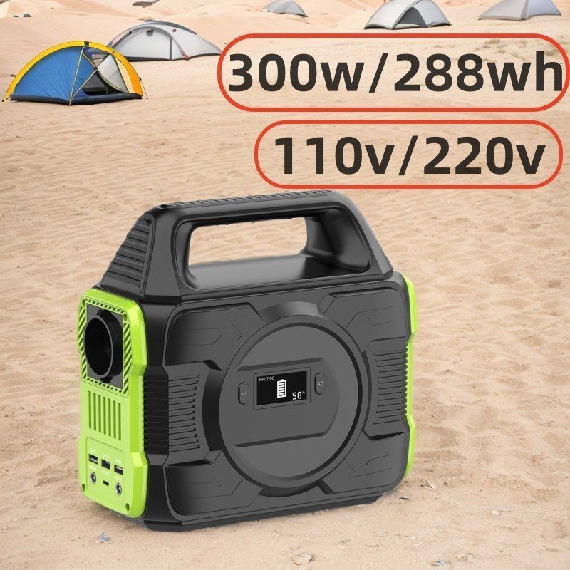 Station électrique portable de 288 wh avec onduleur d'onde sinusoïdale pure de 300 W et batterie au lithium