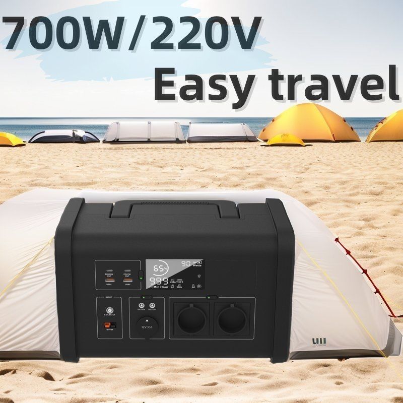 Générateur solaire portable à ondes sinusoïdales de 700 W pour urgences extérieures et batterie au lithium