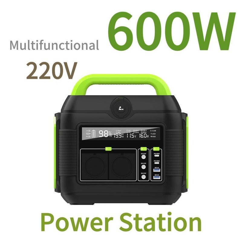 Station électrique portable 600W avec nous prise AC et révélation de l'affichage en cristaux liquides