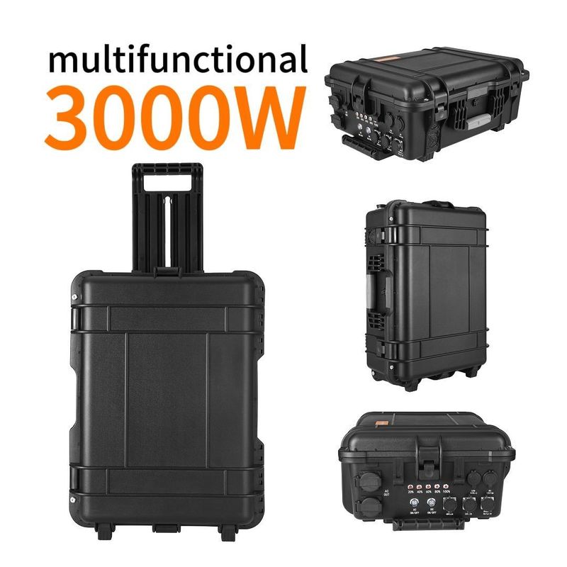 AC Pure sortie d'onde sinusoïdale 3000W stockage d'énergie batterie au lithium centrale électrique portable