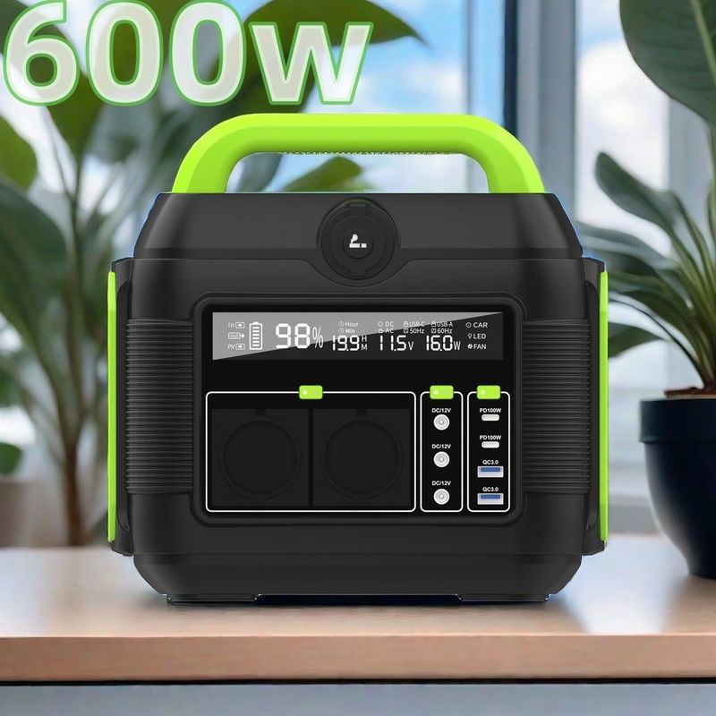 Générateur solaire MPPT 600W 576Wh 14,4V 40Ah 160000mAh Révélation de la centrale électrique portable LCD